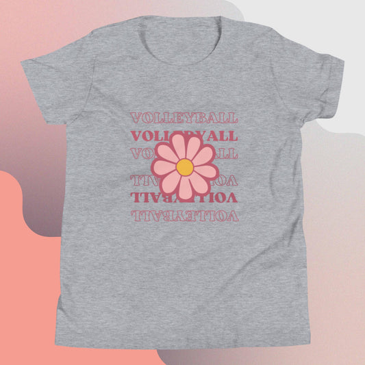 Vball Flower Youth Short Sleeve T-Shirt